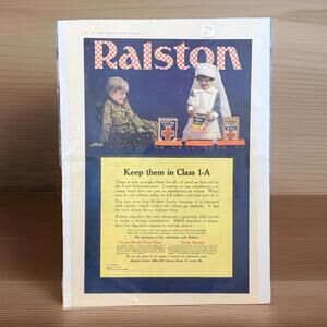 Antique Original Ephemera Print Ad Magazine Ralston Purina 1918